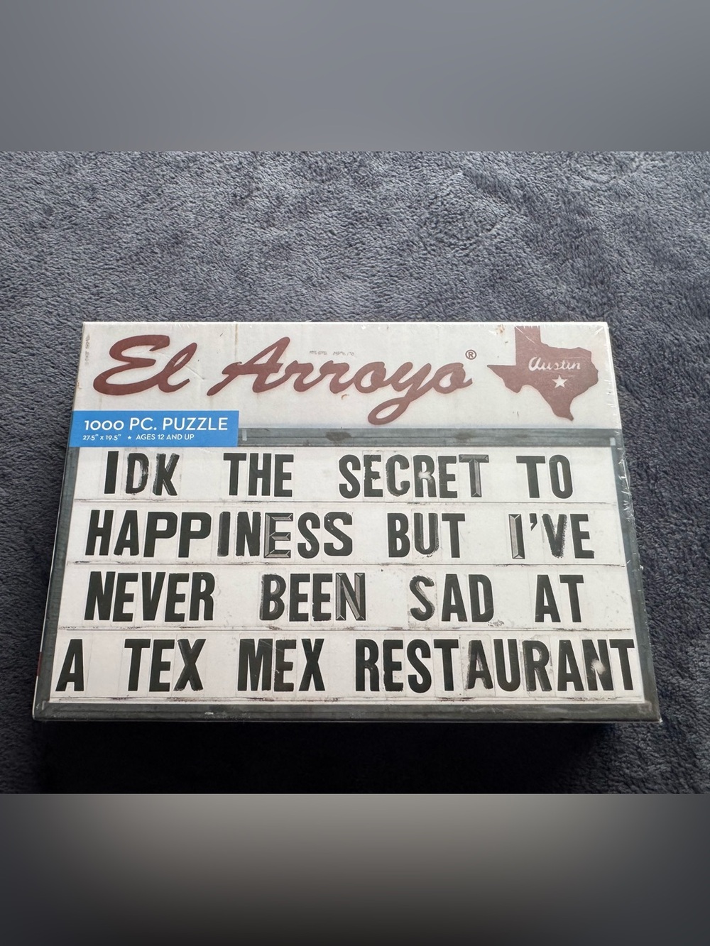 El Arroyo Marquee Sign Puzzle - White with Black Letters
